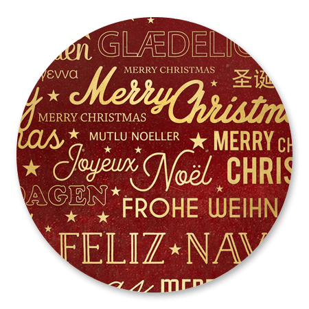 Kerstgroet internationaal rood